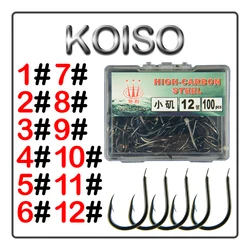 100 Pcs/Box KOISO Fish Hooks With Barbed Fish Hooks Special Hooks For Rock Fishing Fishing Accessories