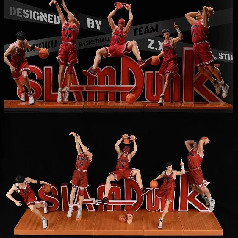 Anime Slam Dunk Kaede Rukawa Sakuragi Hanamichi Hisashi Mitsui Ryota Miyagi Takenori Akagi Action Figures Toy PVC Model Gift