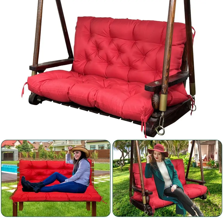 

Сменные подушки для уличных качелей на 23 места, водонепроницаемые, с завязками, толстые, для патио, с поддержкой спины