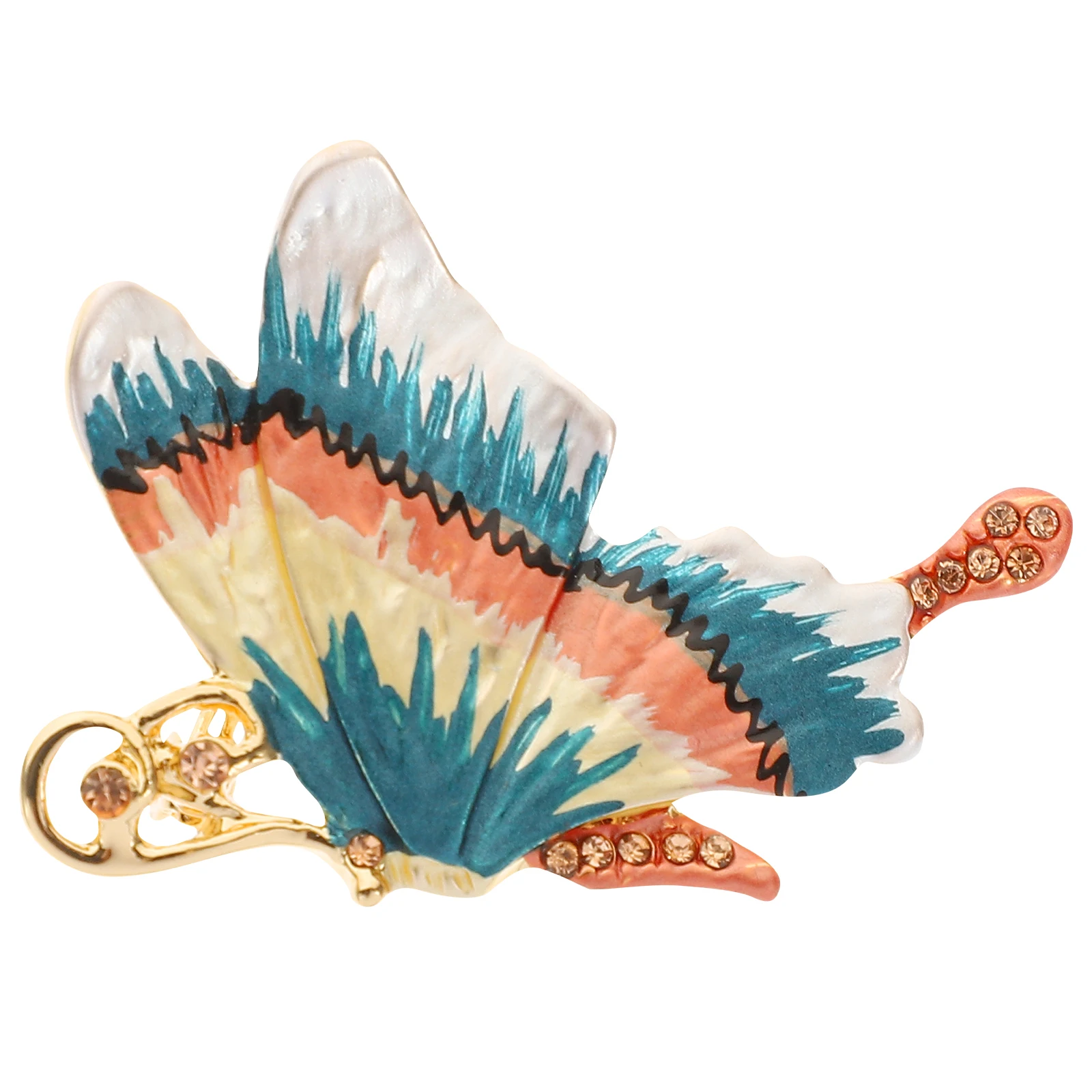 

Creative Rhinestone Butterflies Brooch Women Clothes Lapel Pin Elegant Scarf Hat Bag Decoration Metal Butterfly Breastpin Chic