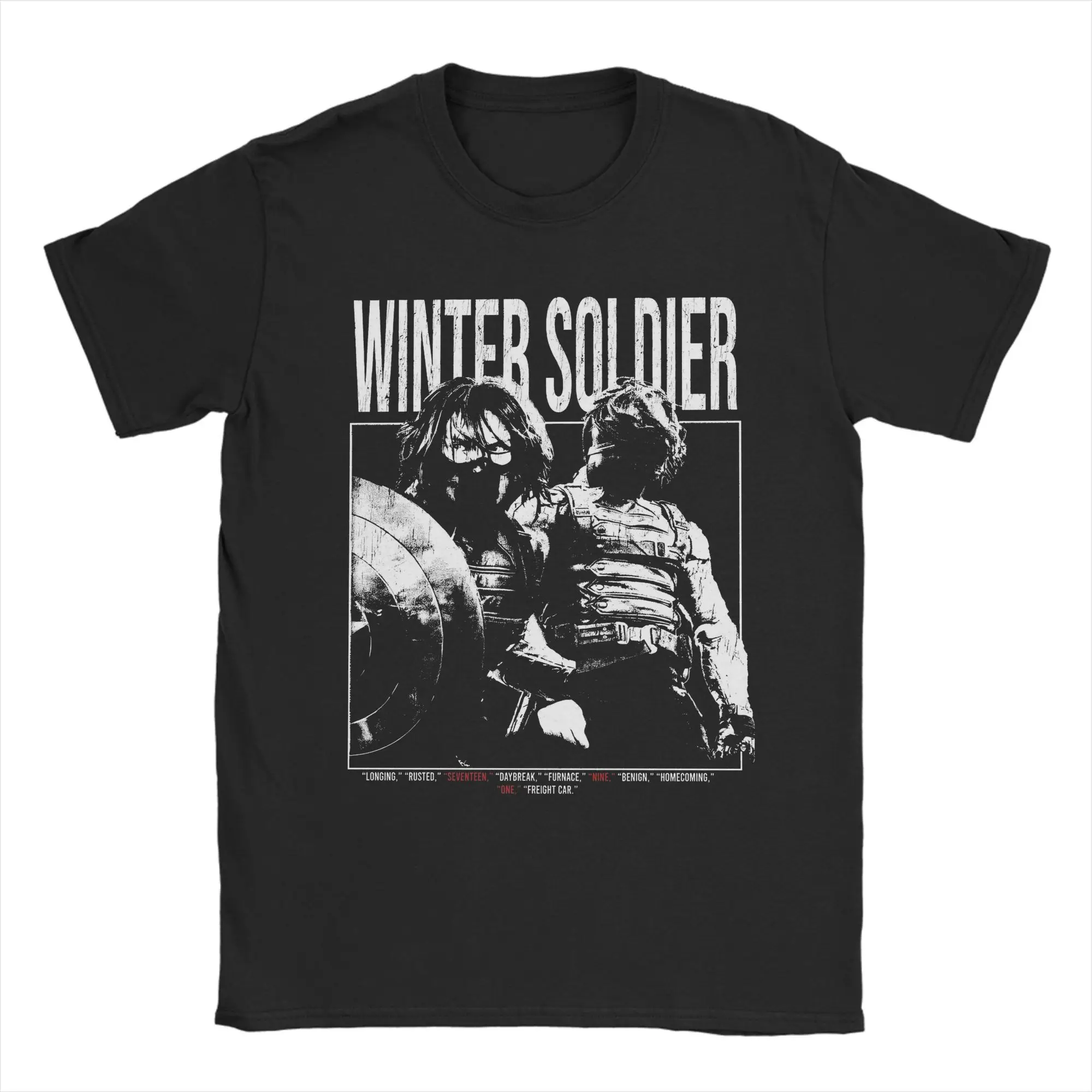 Camisetas de Algodão para Homens 2026 Bucky Barnes Thunderbolts Winter Soldier Sebastian Stan, Camisetas O Neck para Aniversário