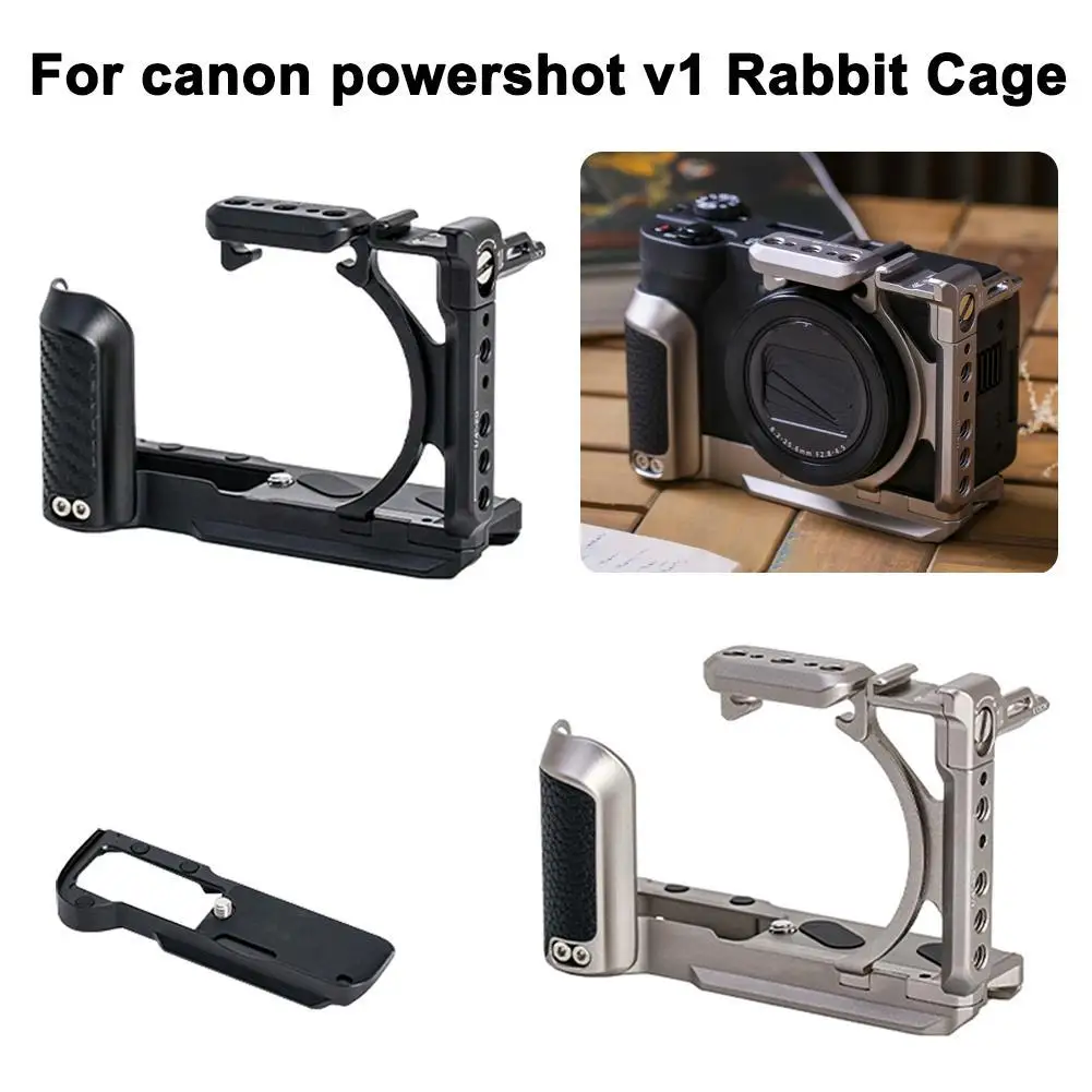 Plaque de Base pour Cage de lapin pour appareil photo Powershot V1, protection sp�ciale Anti-collision, adaptateur � d�gagement rapide, accessoire de prise de vue