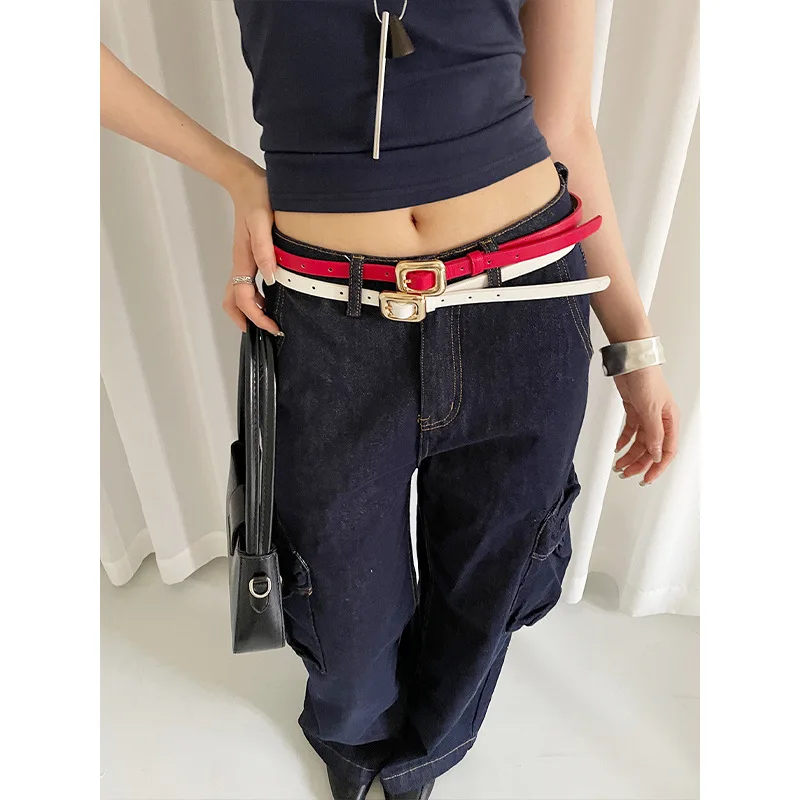 Корейский стиль простой тонкий пояс для женщин 2025, новый стиль, высококачественный универсальный пояс для платьев и джинсов, модный