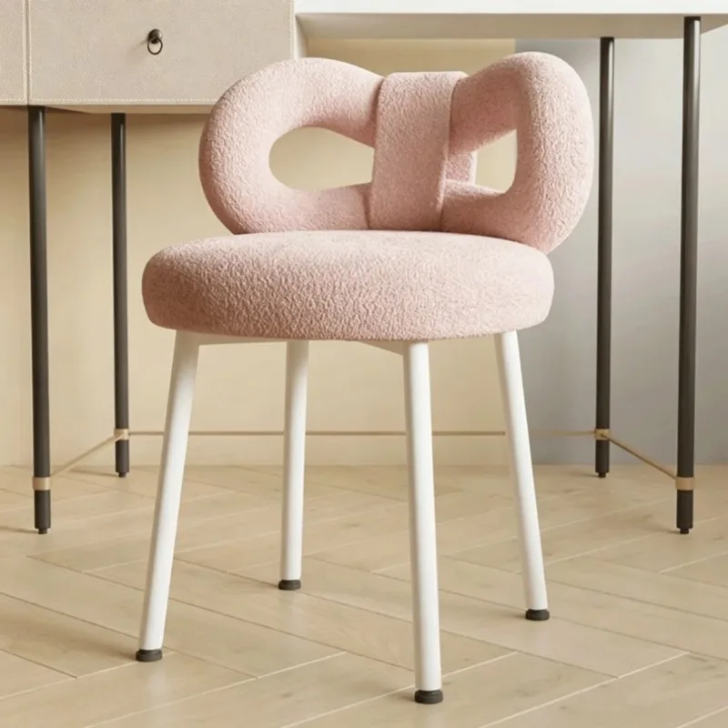 Modern Simple Dresser Chair Household Makeup Stools Girl Bedroom Cream Style  Backrest Stool Home Comfortable Chair New Arrival