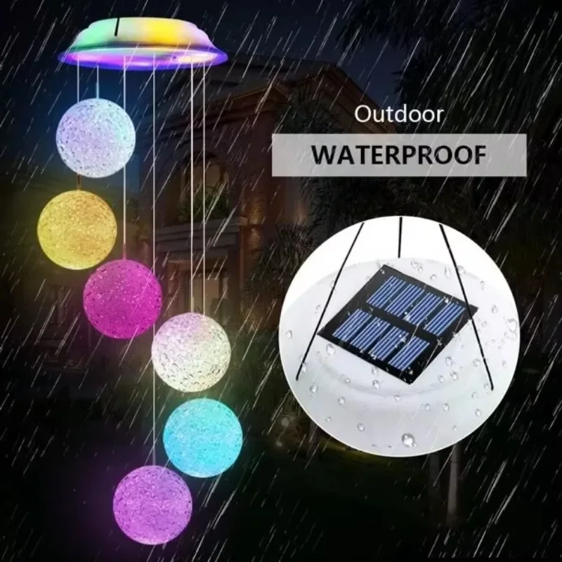 

Solar wind chimes can be customized, sun catcher color-changing solar phone