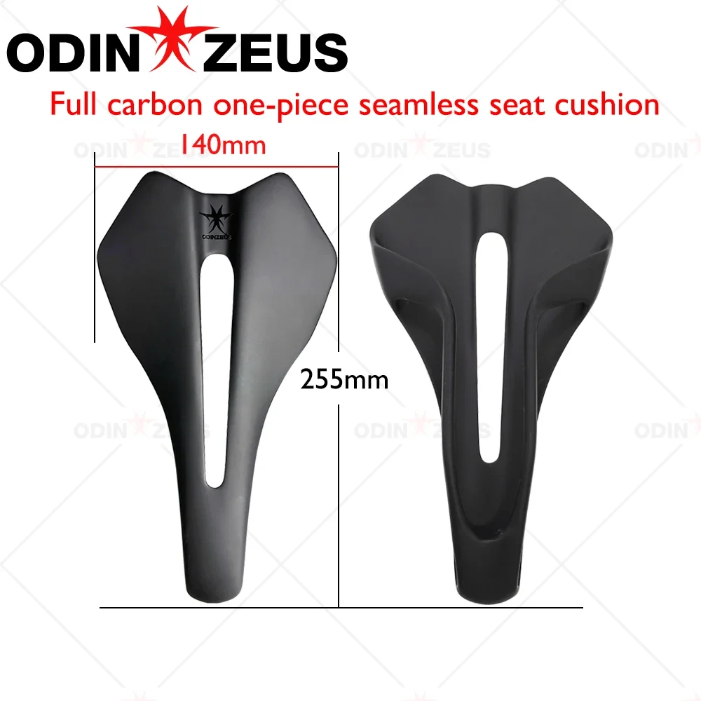 ODINZEUS Hollow-Out Design Carbon Fiber+Artificial Leather Road Saddle 95g, Breathable Comfort Bike Carbon Seat Cushion