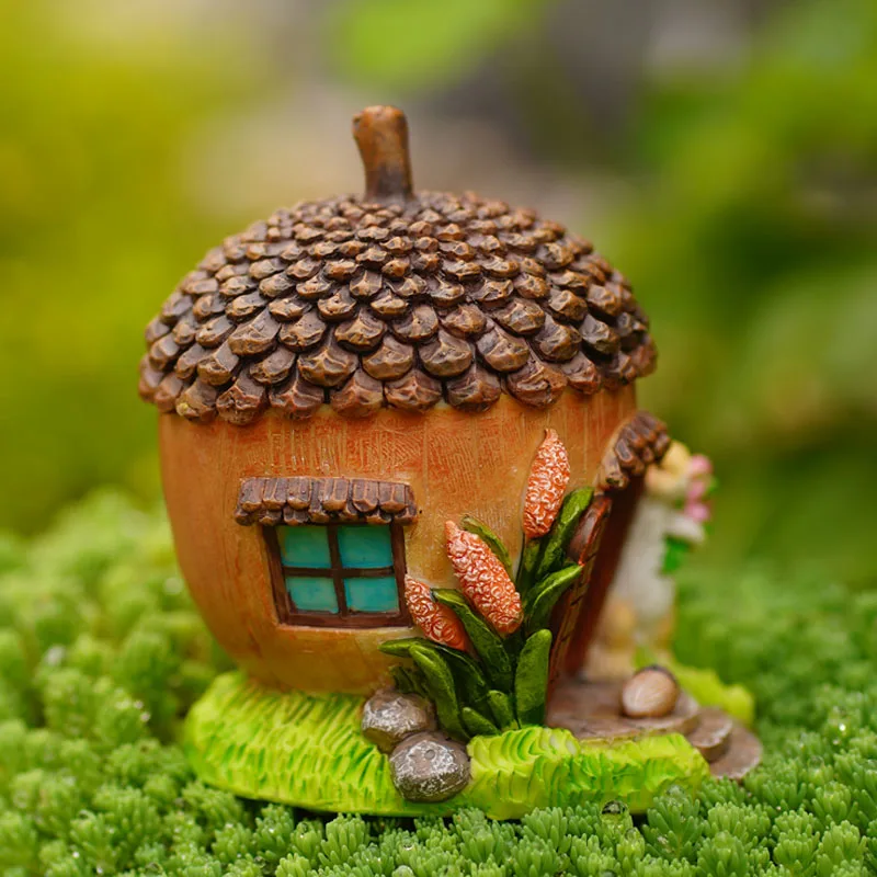 Fairy Tale Resin Mushroom Grass House Decoration Garden Balcony Hand-painted Art Candlestick Craft Garden Decoration Accessories