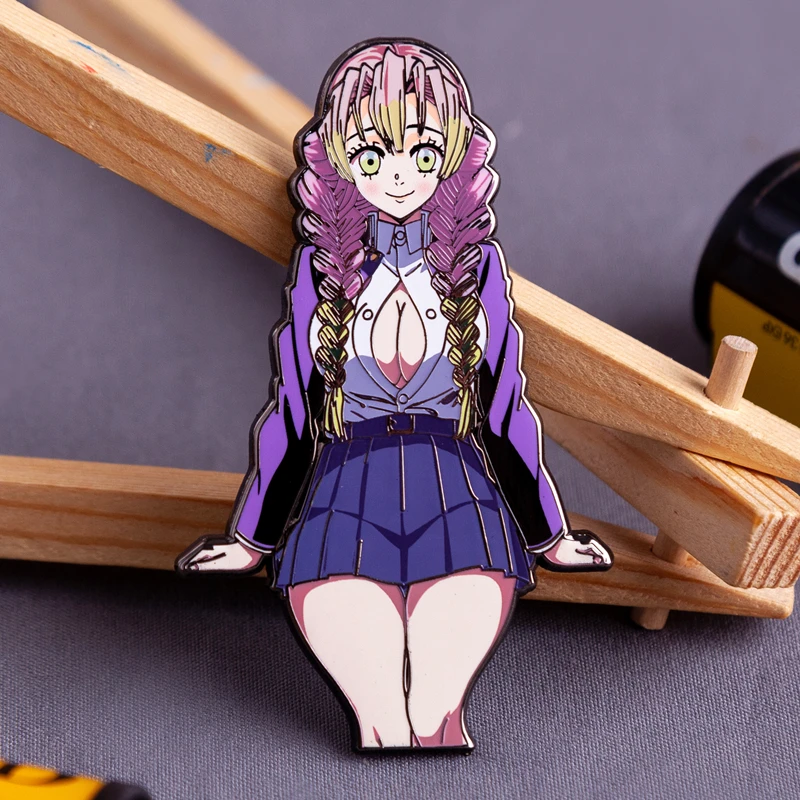 

Demon and The Slayer Brooch High Quality Exquisite Smooth Anime Same Woman Role Enamel Pin Lapel Badge Cartoon Jewelry