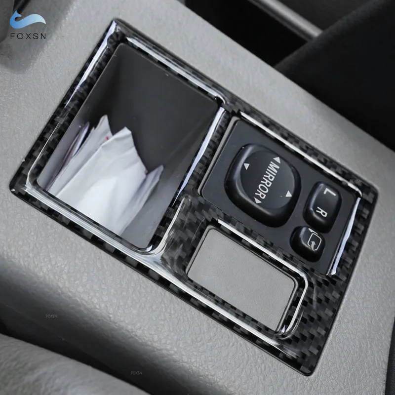 For Toyota Rav4 RAV 4 2006 2007 2008 2009 2010 2011 2012 Car Inner Rearview Mirror Adjust Switch Button Cover Carbon Fiber Trim