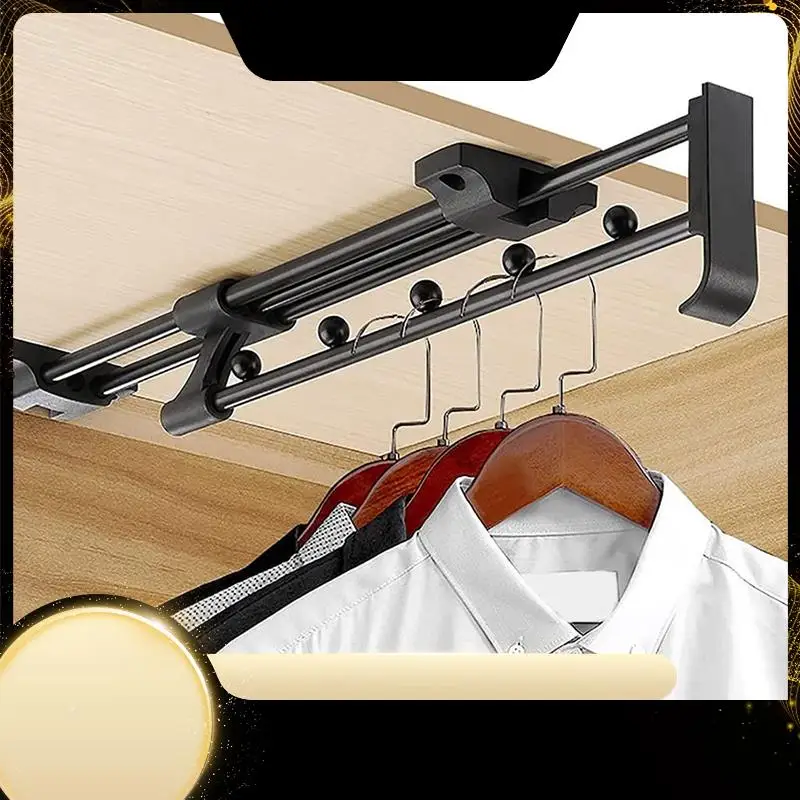 

Pack Of 2 Adjustable Clothes Rail Hanger For Pull-Out Clothes Hanger Extendible For Wardrobe