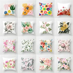 Sofa Pillow Covers Home Bedroom   Colorful Flowers  Decor Car Cushion