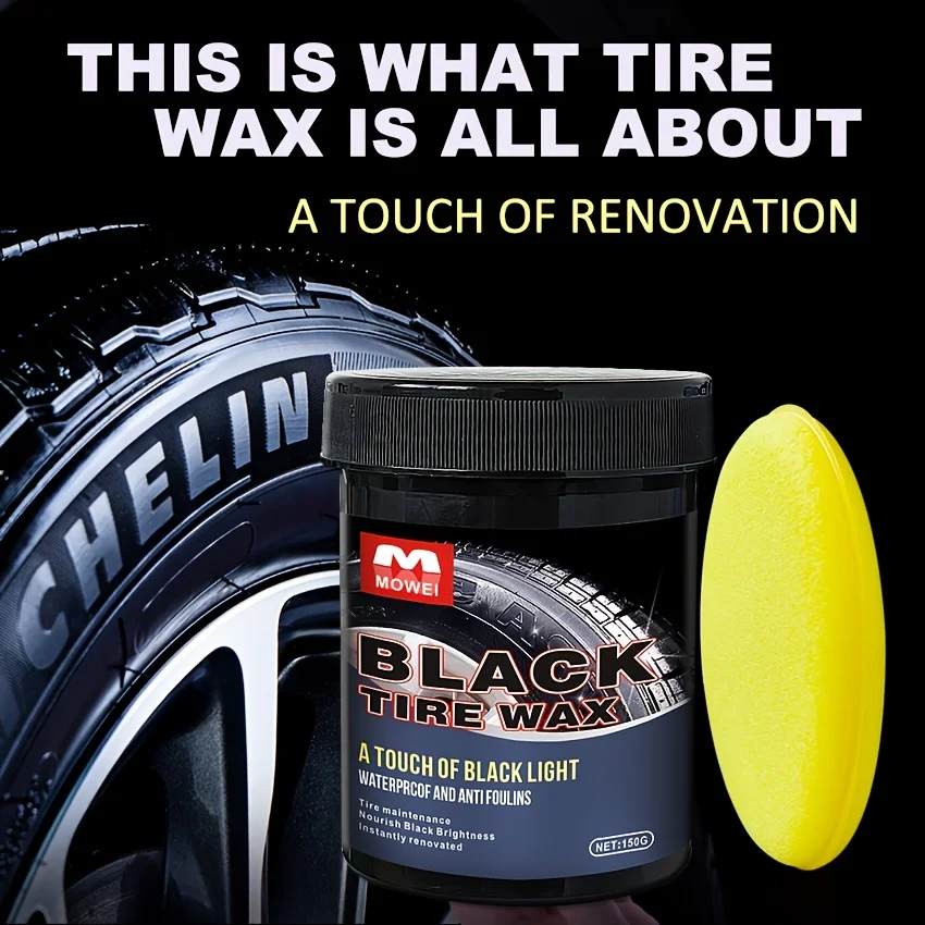 150g Tire Shine & Retread Wax - Durable Anti-Aging Gloss Enhancer for Car Tires, Blackening Care Agent