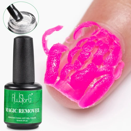 AWStorG-removedor mágico de esmalte de uñas, 15ml, esmalte de Gel UV, eliminación rápida de barniz semipermanente, pegamento cancelado