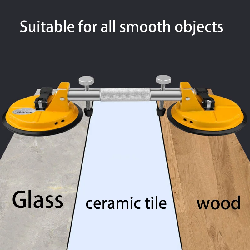 Imagem -03 - Ventosa Pesada para Telha Splicer de Telha Liga de Alumínio Vidro Fixo Elevador de Garra Dupla Ventosa a Vácuo Ferramentas de Colocação de Telha