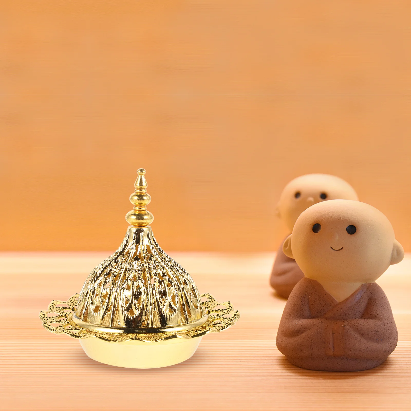 

2Pcs Metal Incense Burner Gold Hollow Arabic Design Cone Stick Holder Meditation Aromatherapy Home Decor Spiritual Burning