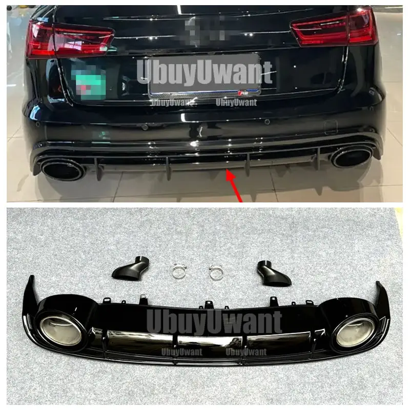

for Audi A6 C7 C7.5 Standard Hatchback Avant Touring / Sedan Rear Bumper Diffuser Lip Spoiler Protector 2012-2018