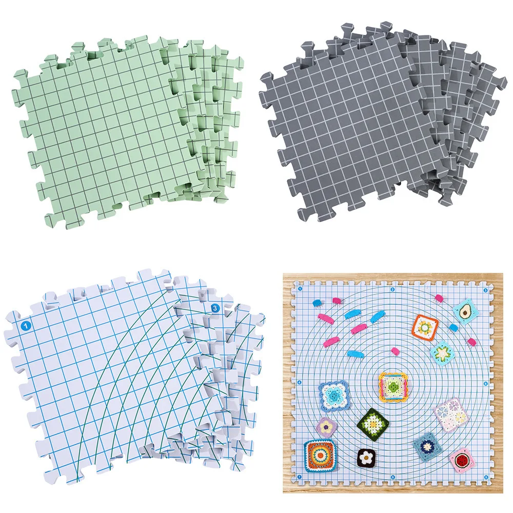 

4Pcs/Set Reusable Foam Thick Blocking Boards Kit with Grids Blocking Mat for Handmade Knitting & DIY Crafts Crochet Accessories
