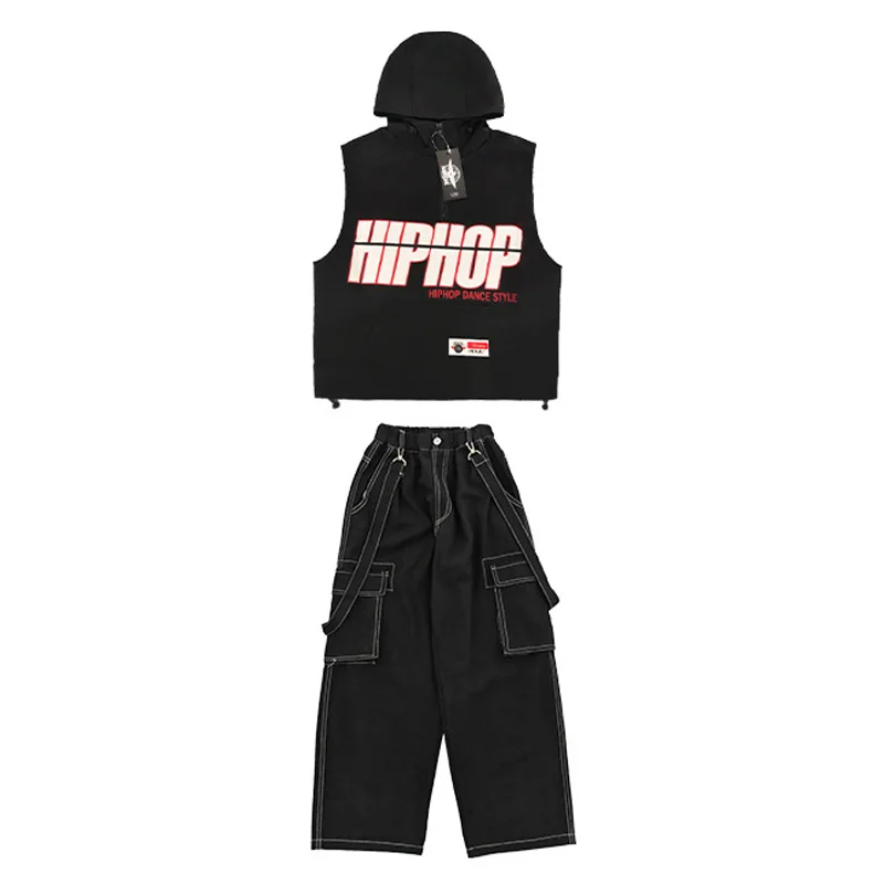 Korean Children Hip-hop Costumes, Boys Performance Costume, Skateboarding Rehearsal Costume, Cheerleading Suits
