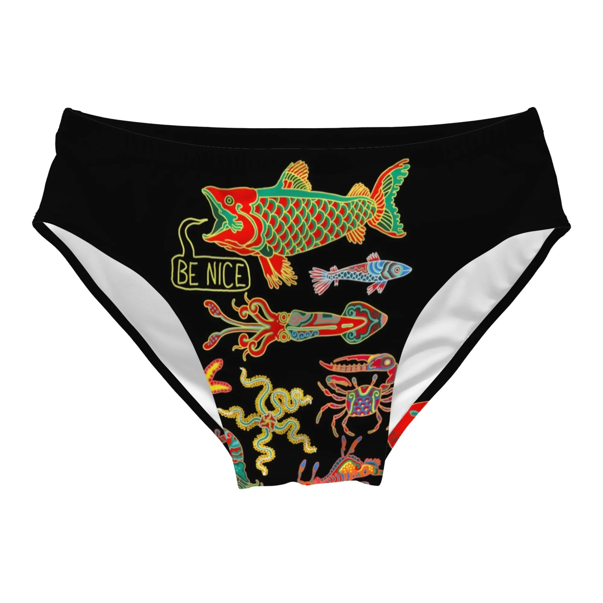 Retro Folk Swim Trunks Lightweight Comfortable Men's Trendy Triangle Swim Trunks Pool Parties Beach Vacations Sexy Men's Bikinis