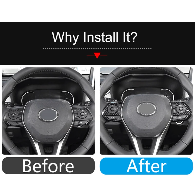 لتويوتا كامري XV70 2018 ~ 2023 2 قطعة عجلة توجيه سيارة زر التبديل سمّاعات بلوتوث طقم إطارات غطاء حماية الكسوة الملحقات #2