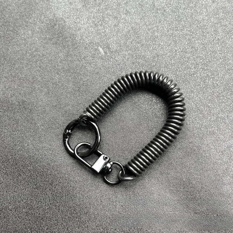 Colorful Lobster Clasp ID Card Holder Lanyard Keyring Anti-lost Wristlet Spring Rope Retractable Keychain Mobile Phone Chain