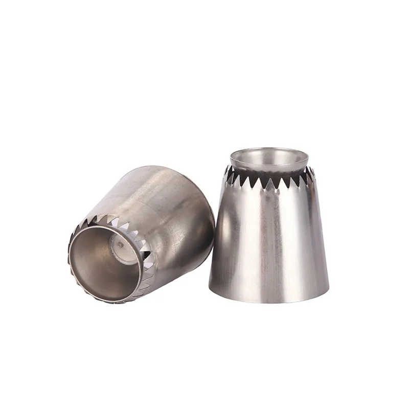 

Romia Cookies Hollow Piping Nozzle, 304 Stainless Steel Cake Cream Sun Toothed Piping Nozzle, Small Tool ForBaking Puff Dessert