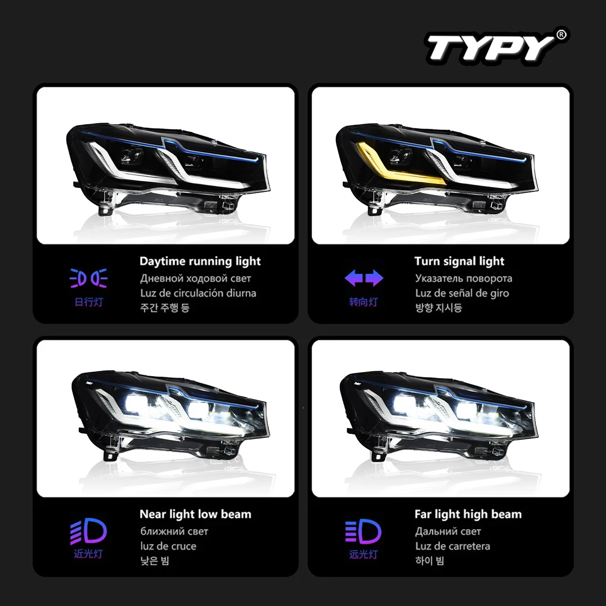 نوع LED سيارة المصابيح الأمامية لسيارات BMW X3 2010-2016 X4 F26 F25 مجموعة مصابيح أمامية DRL بدوره إشارة العارض المصابيح الأمامية التوصيل اللعب