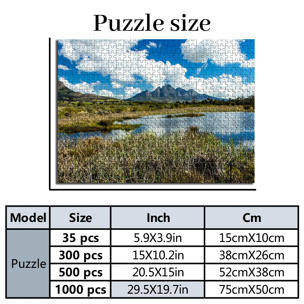 35/300/500/1000pcs Personalized Custom Photo Puzzle scenery photo Creative Commemorative Gift Families Games view 2