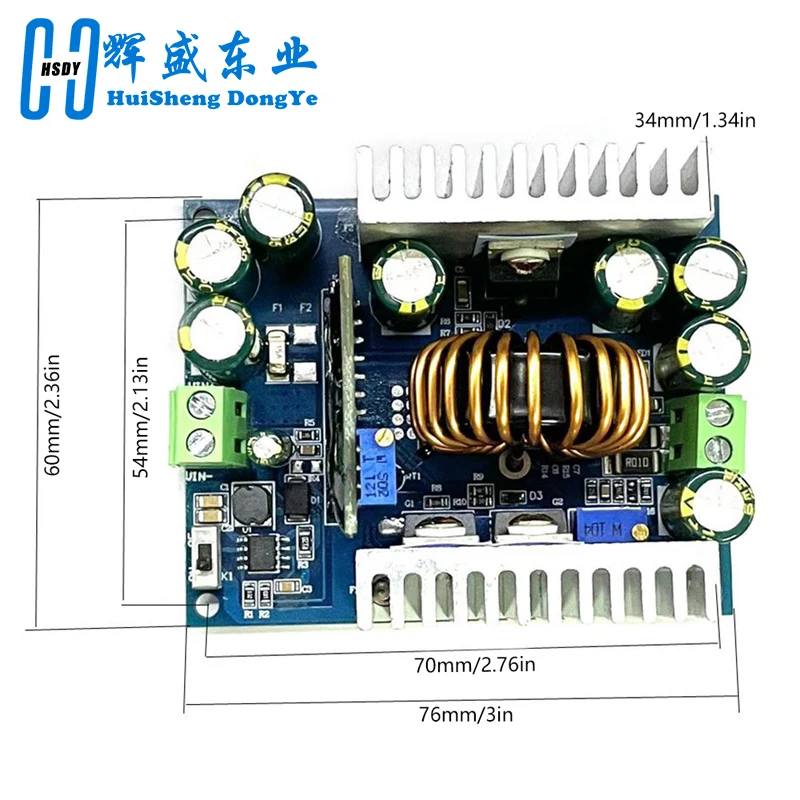 500W CC CV Non-isolated Buck Converter Module DC12-95V to 1.5-90V Adjustable Step Down Voltage Regulator Constant Current Module