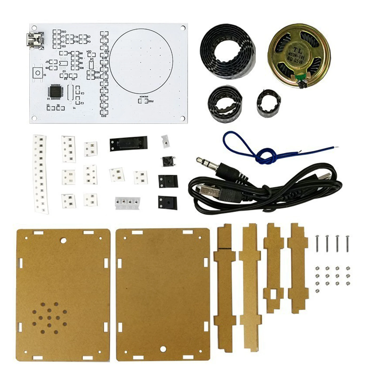 PCB DIY Kit LED Music Display Speaker For Practicing Assembly Equipped 51 controller