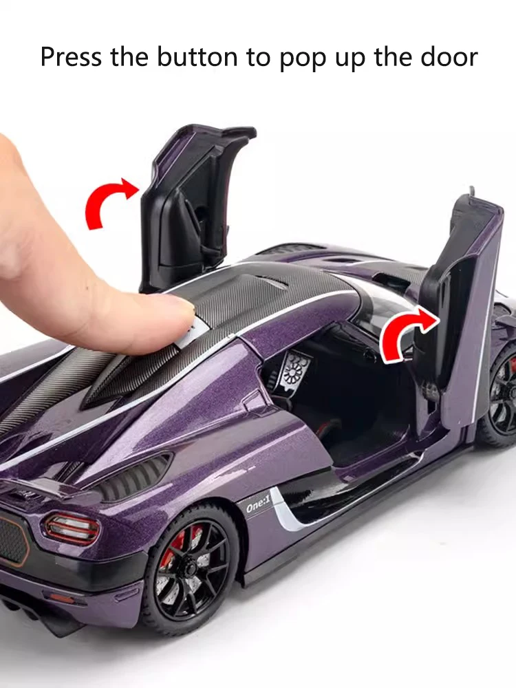 1:24 Simulation Koenigsegg One Alloy Car Model Sound And Light Pull Back Toy Car Metal Sports Car Boys Collection Ornaments Gift