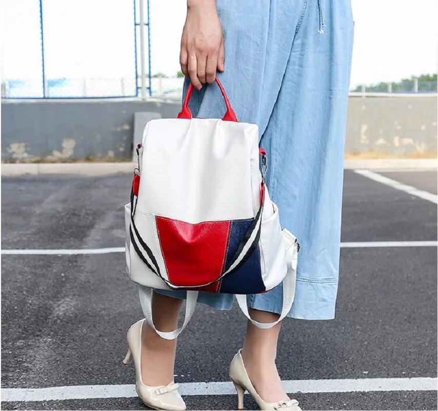 

Korean Fashion Luxury Leather Travel Backpacks Women's Casual Large Capacity Anti Theft Shoulder Bags Totes School Bag Backpack