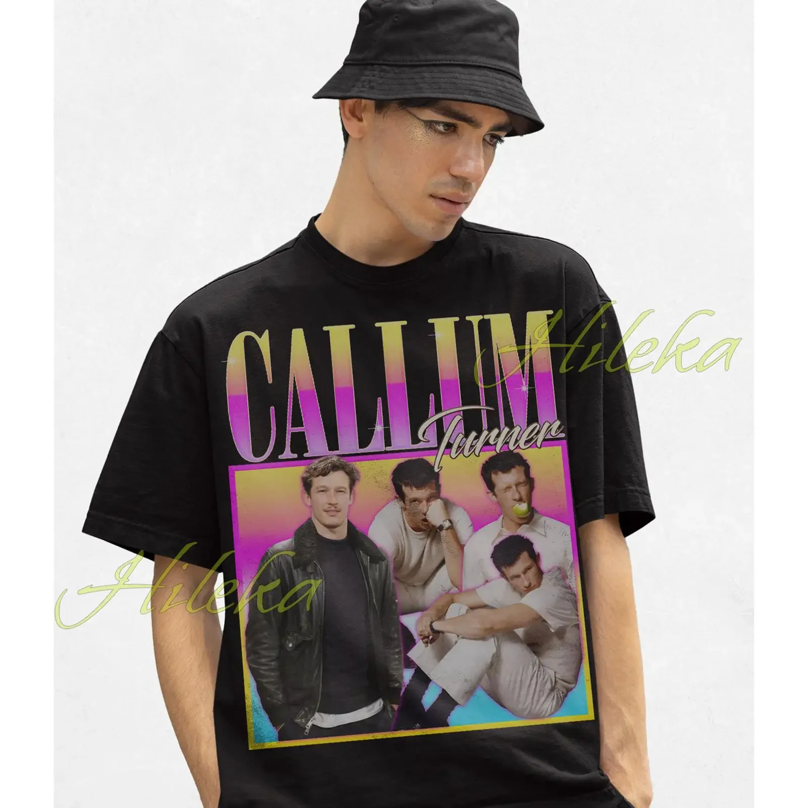 Callum Turner Vintage Style T Shirt Retro Movie vintage Washed Unisex Stretched Versatile graphic Comfortable Casual Stylish