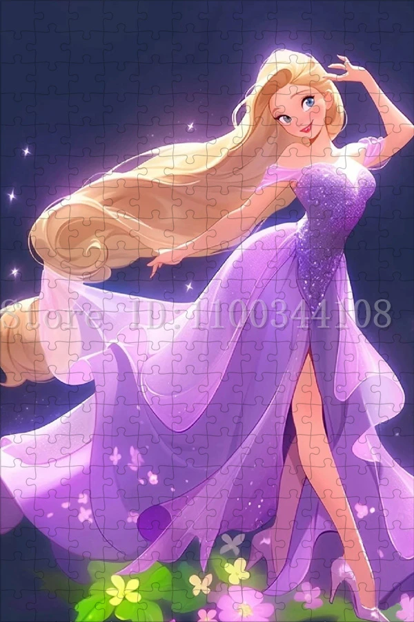 Disney Princess Dancing Puzzles Stress Relief Toy Mermaid Snow White Elsa Frozen Picture Cinderella Belle Cartoon Jigsaw Puzzles