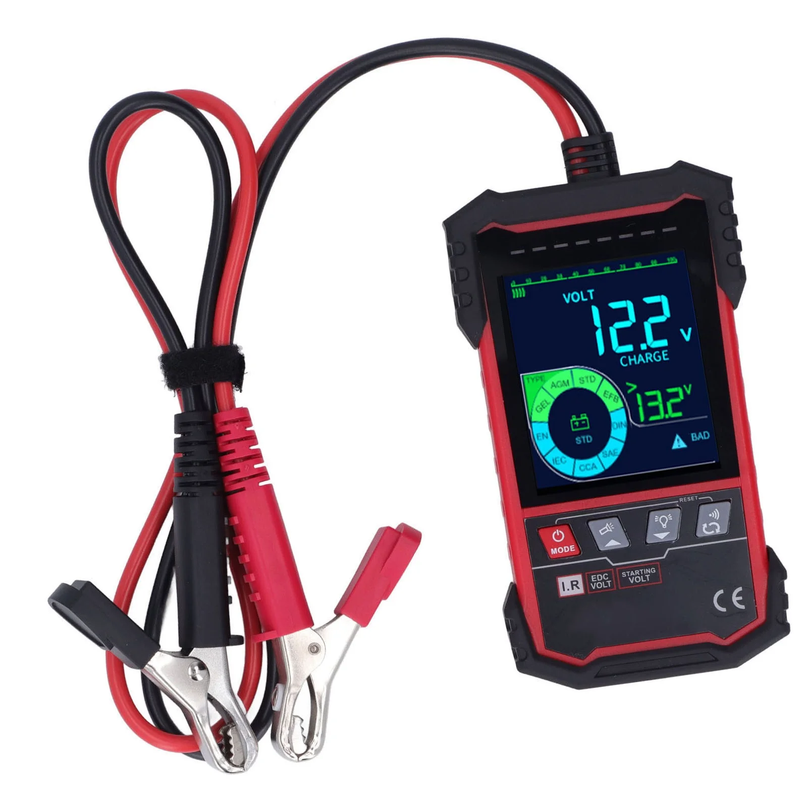 

Car Battery Tester 12V 24V 100‑1999 CCA Load Automotive Alternator Testing Analyzer for Truck Marine 3.2in Screen