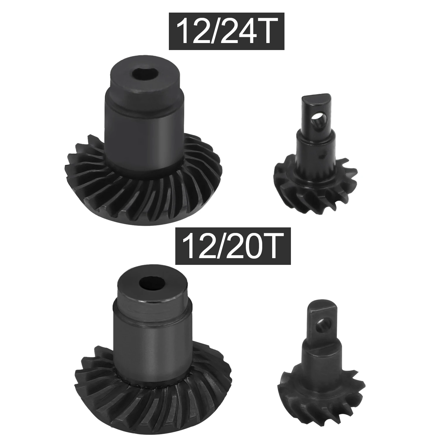 12T/24T 12T/20T FCX24 Steel Overdrive Helical Axle Gears Bevel Gear Set For FMS 1/24 1/18 RC Crawler FCX18 Fcx 24 Upgrade Parts