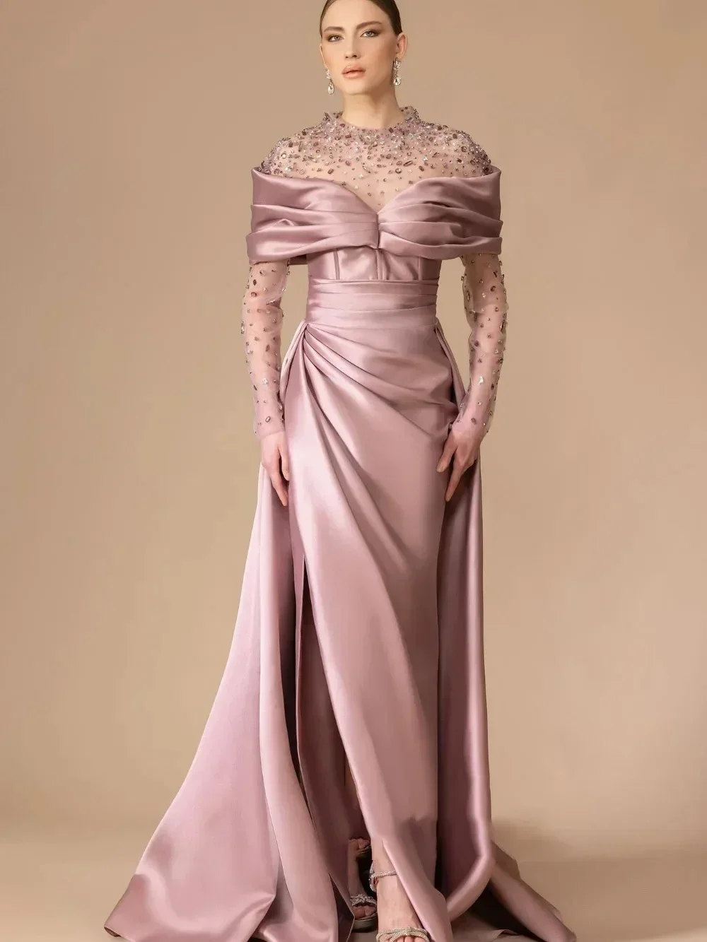 فساتين كوكتيل مخصصة أنيقة مطوي ألف خط الطابق طول فستان سهرة طويل رائعة عالية الجودة حفلة موسيقية ثوب للنساء #2