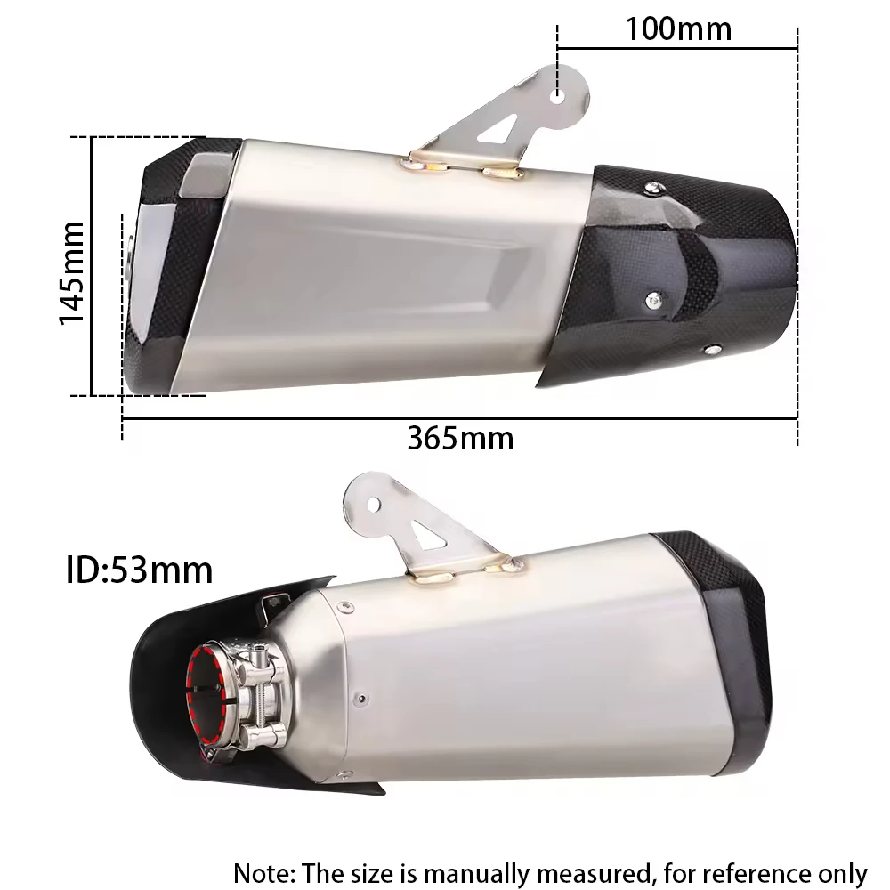 Universal 51mm Inlet Motorcycle AK Exhaust Muffler Carbon Fiber Cover for FZ1 R6 R15 R3 ZX6R ZX10 Z900 CBR1000 GSXR1000 MT07