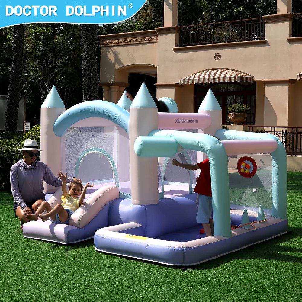 닥터 돌핀 에어바운스 슬라이드 어린이 놀이터 실내외 겸용 에어바운스