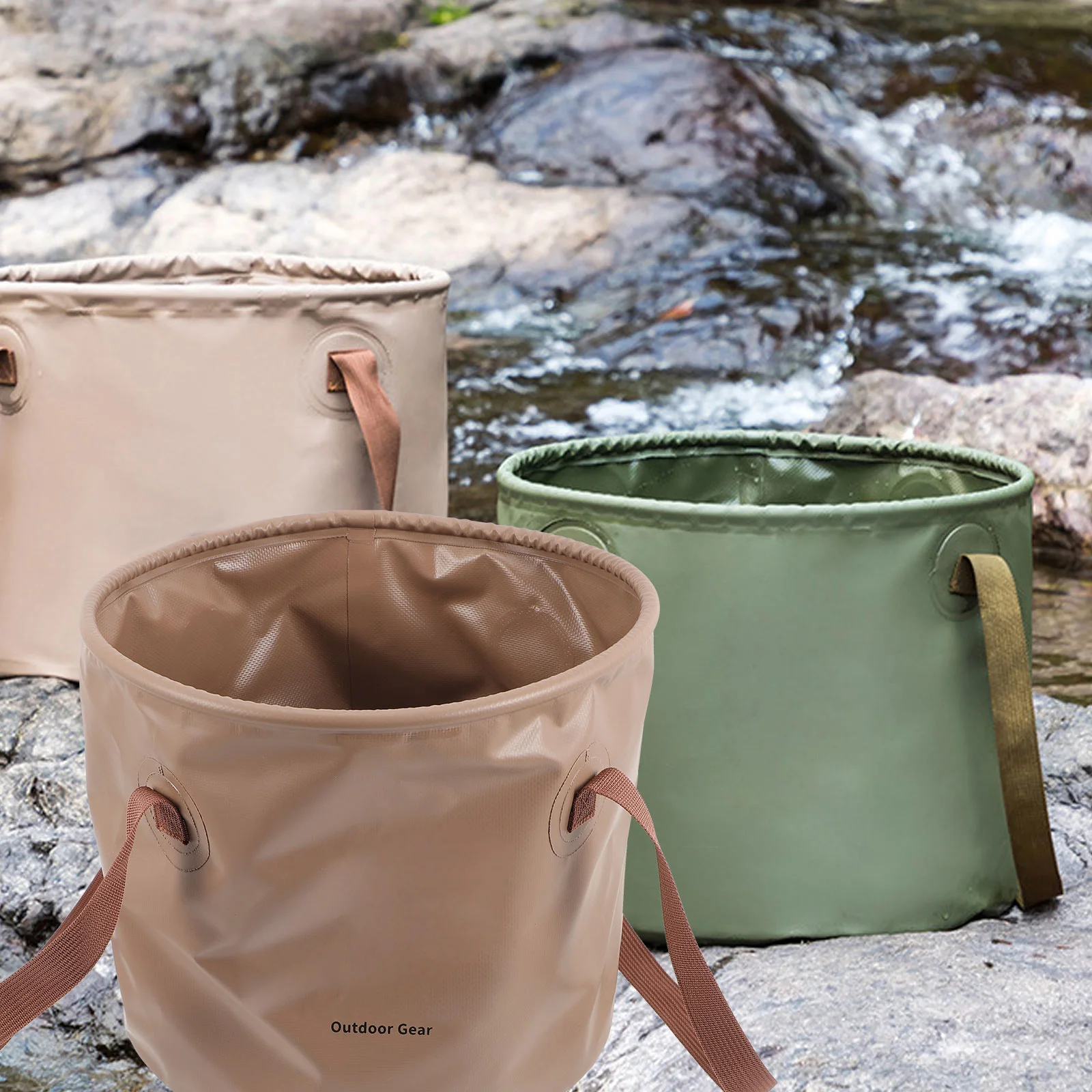 

Collapsible Pvc Bucket Lightweight Container For Camping Hiking Outdoor Foldable Water Bucket Space Saving Wash Basin
