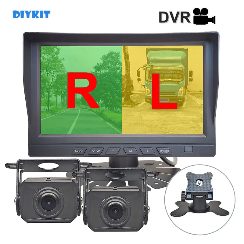 

DIYKIT 7inch AHD IPS 2CH Screen Rear View Car Monitor Waterproof 1080P Starlight AHD Backup Car Camera SD Card Video Recording