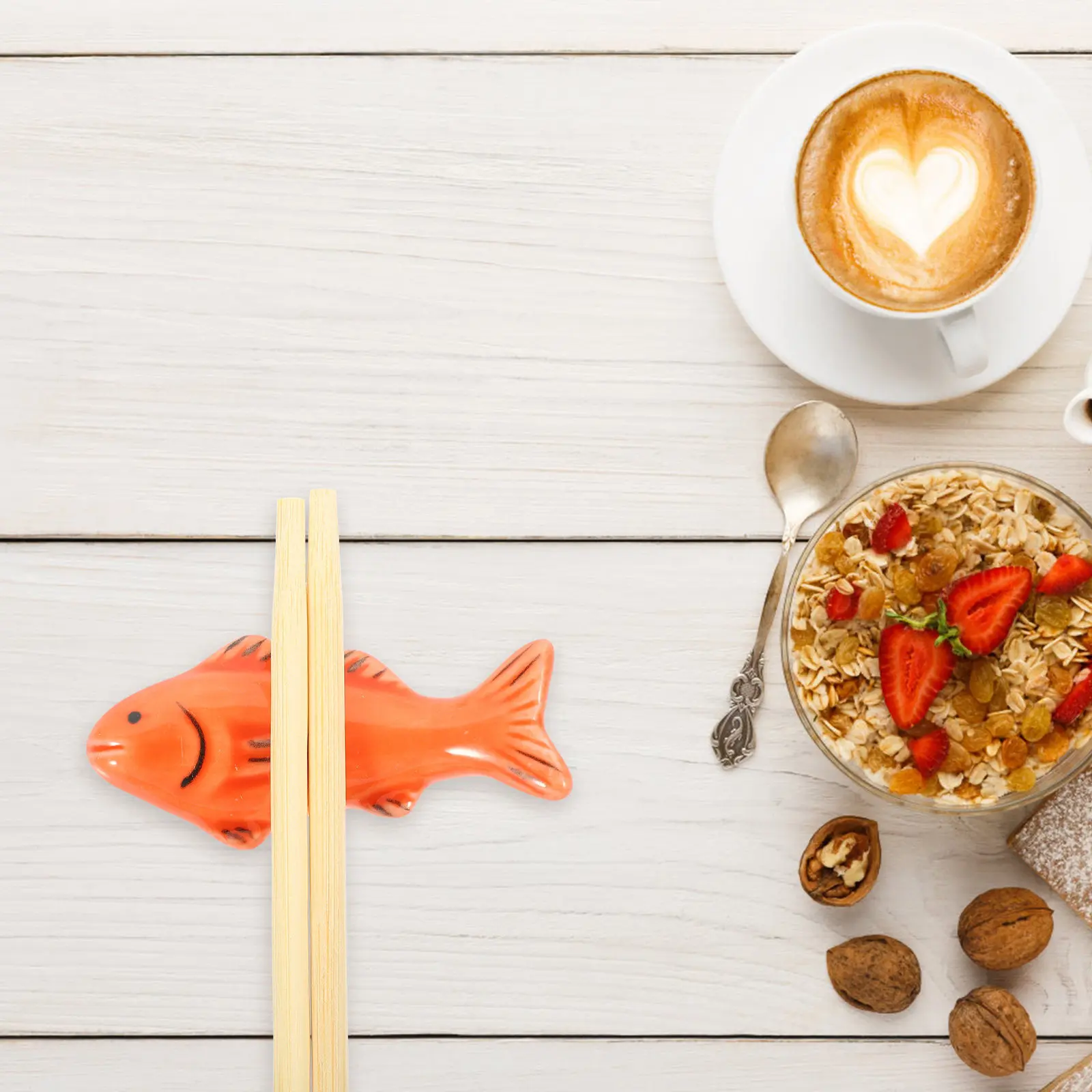9Pcs Fish Shape Ceramic Chopstick Rest Set Space-Saving Tableware Holder for Home Hotel Restaurant Chopsticks Support
