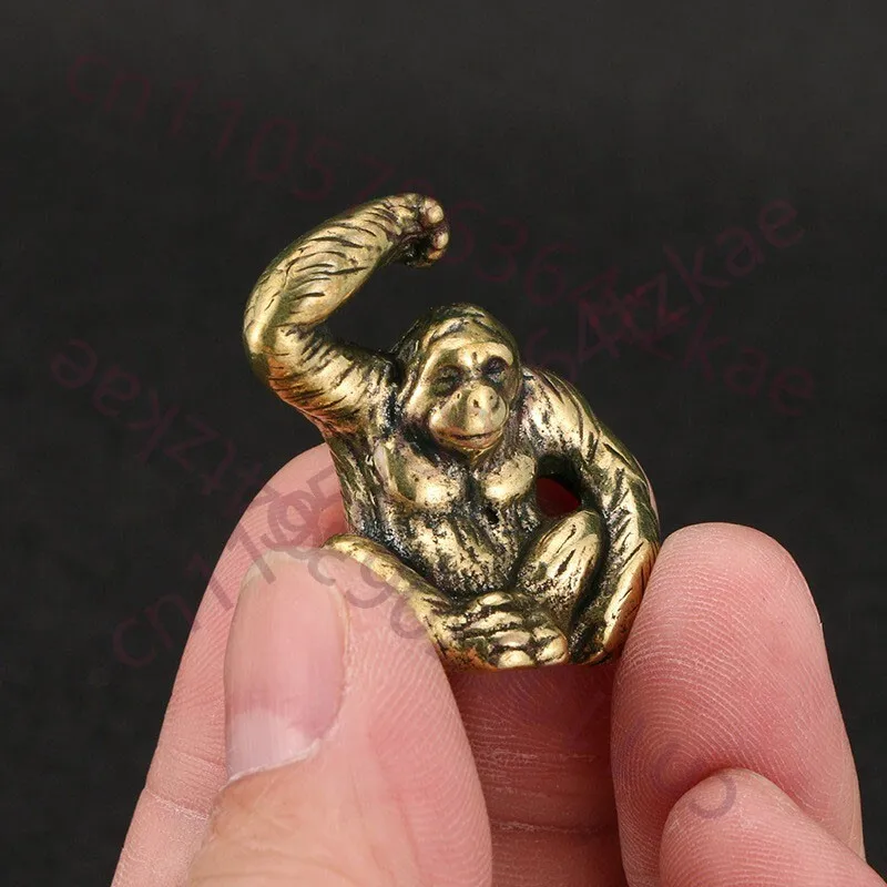 

Статуэтка гориллы из цельной латуни, коллекционная фигурка животного, миниатюра