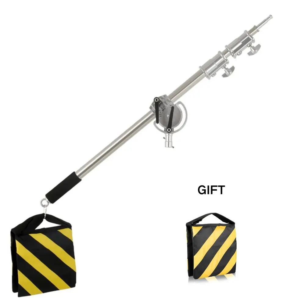 Stainless Steel Cross Arm 106cm-249cm Photo Studio Kit Light Stand With Weight Bag Photo Studio Accessories Extension Rod