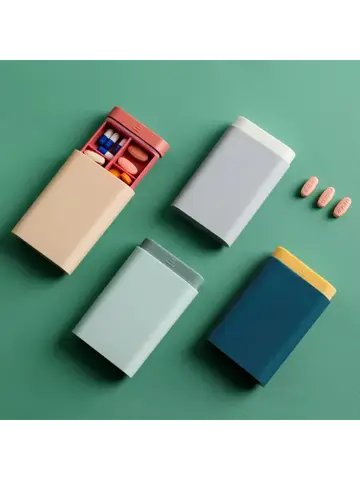 Mini Small Portable Travel Vitamin Box Pill Cases Container Organizer Storage Tablet 7 Days 6 Grids Medicine Fish Oils
