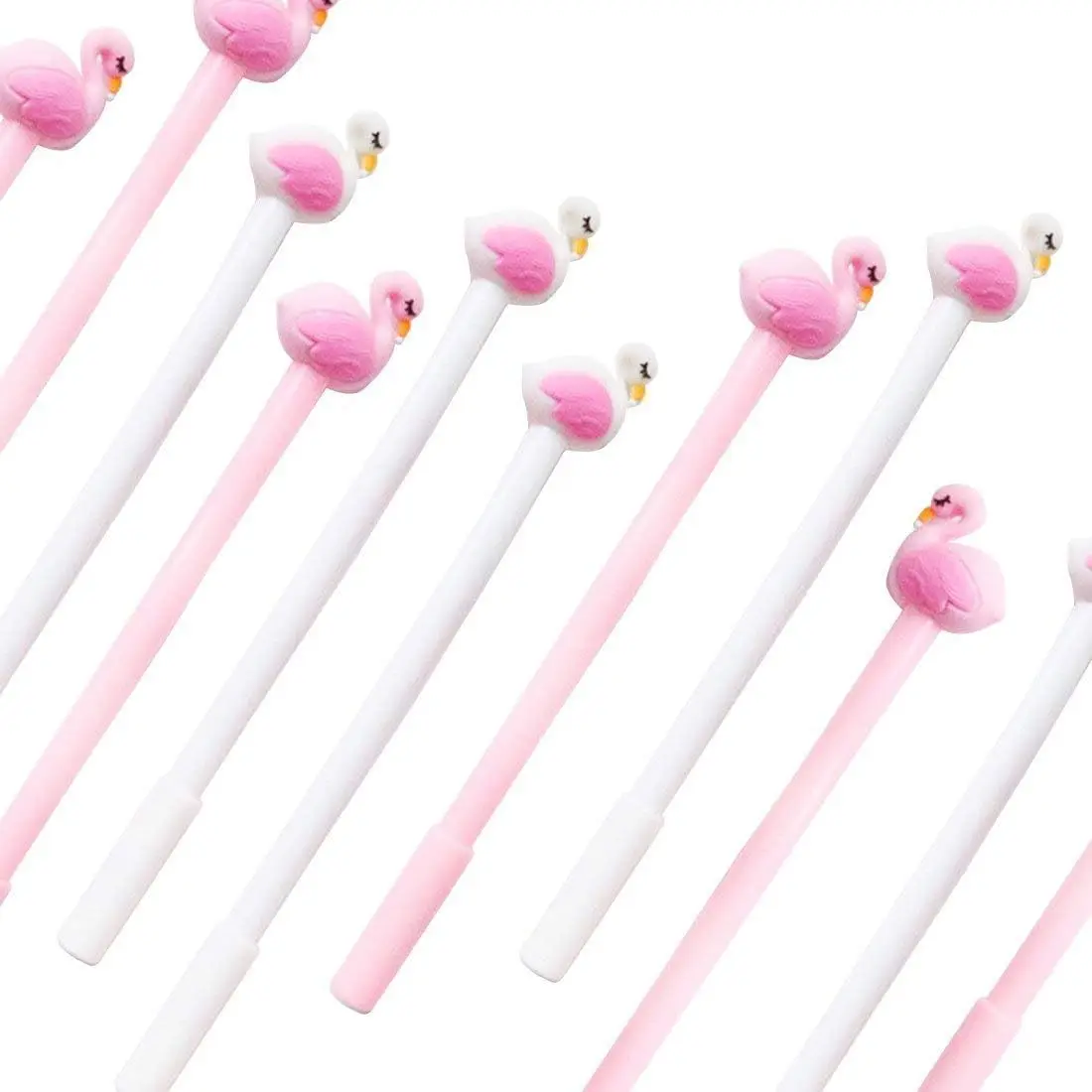 12 Pcs Cute Kawaii Swan Flamingo Gel Ink Pen Writing Tools Ballpoint Black Ink Cute Kids Party Gift Funny School
