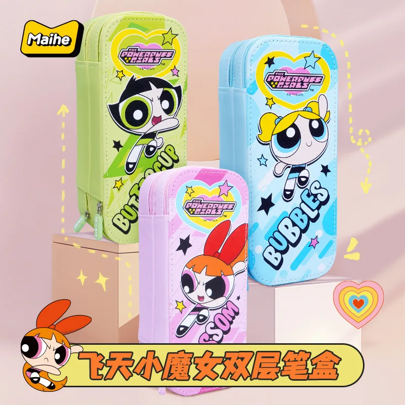 

Канцелярские товары Maihe, новинка, серия «Суперпуф для девочек», двухслойный пенал, большая емкость для хранения, студенческая многофункциональная сумка ﻿