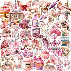 10/50pcs Cute Vintage Pink Girls Cartoon Decoration Stickers Aesthetic Decals DIY Phone Notebook Luggage Kawaii Graffiti Sticker