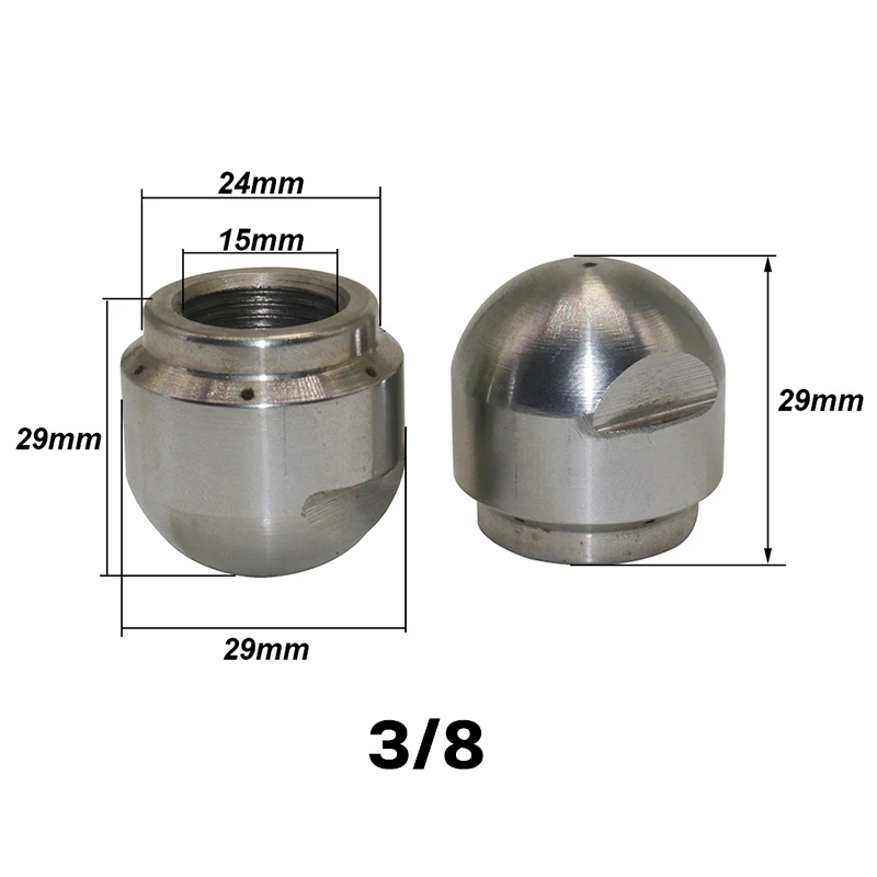 Stainless Steel Municipal Pipe Dredging Sprinkler Round Head Water Rat High Pressure Washer Accessories Sewer Cleaning Nozzle