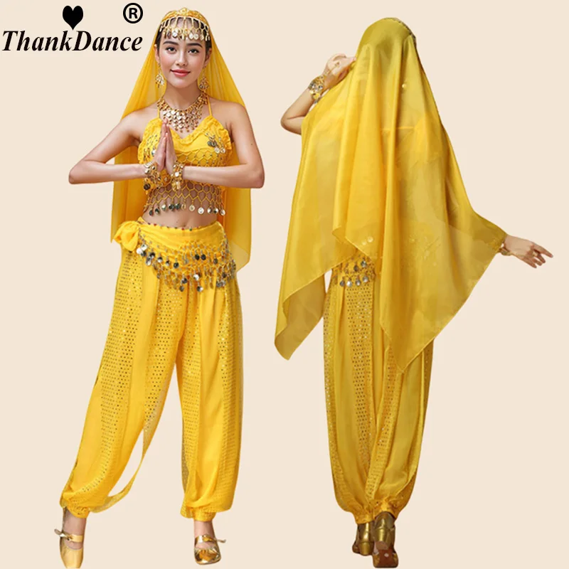 

Костюм для танца живота для взрослых, костюм для индийского танца, костюм Болливуда, женское восточное сари, индийский арабский танец